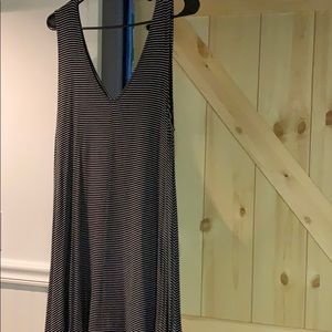 Black and white striped dress